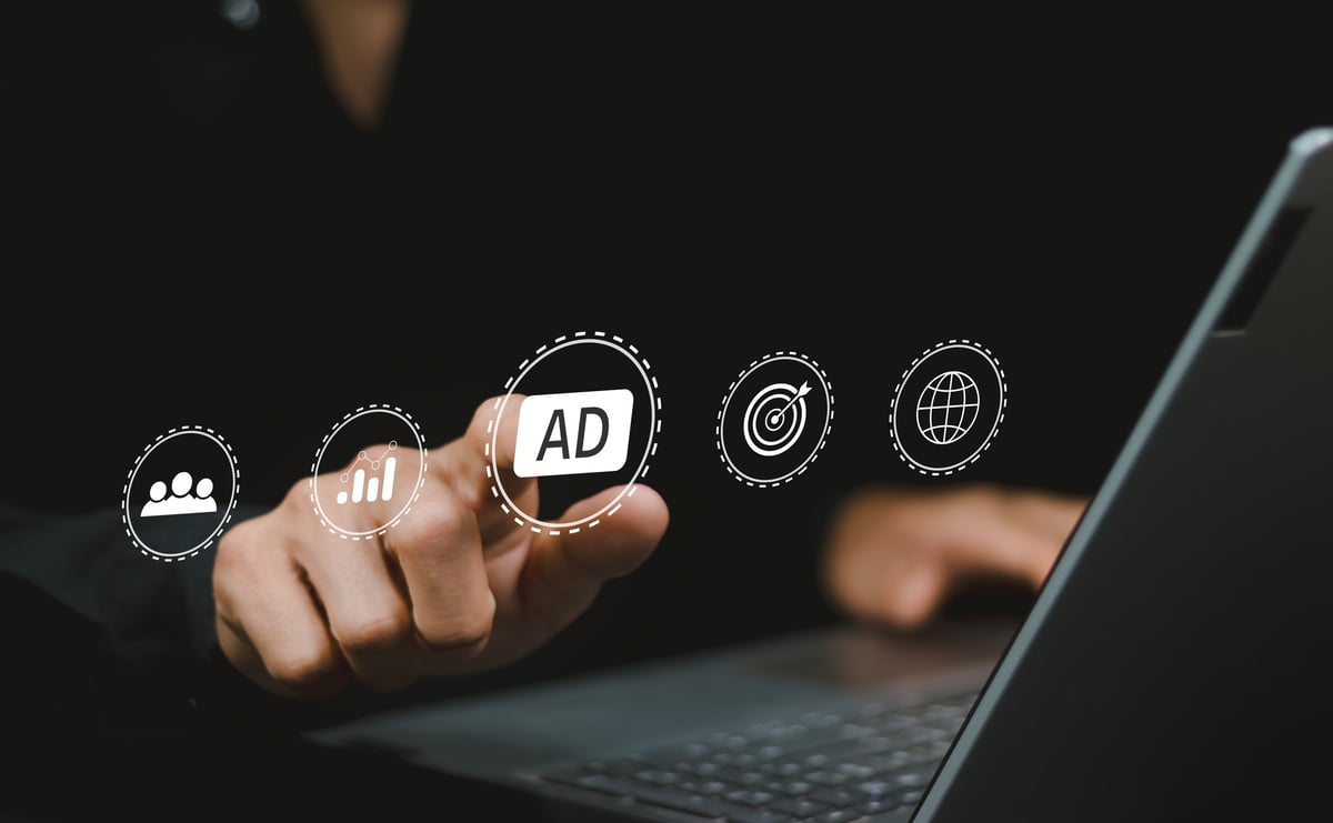 Digital marketing commerce and advertisement strategy concept